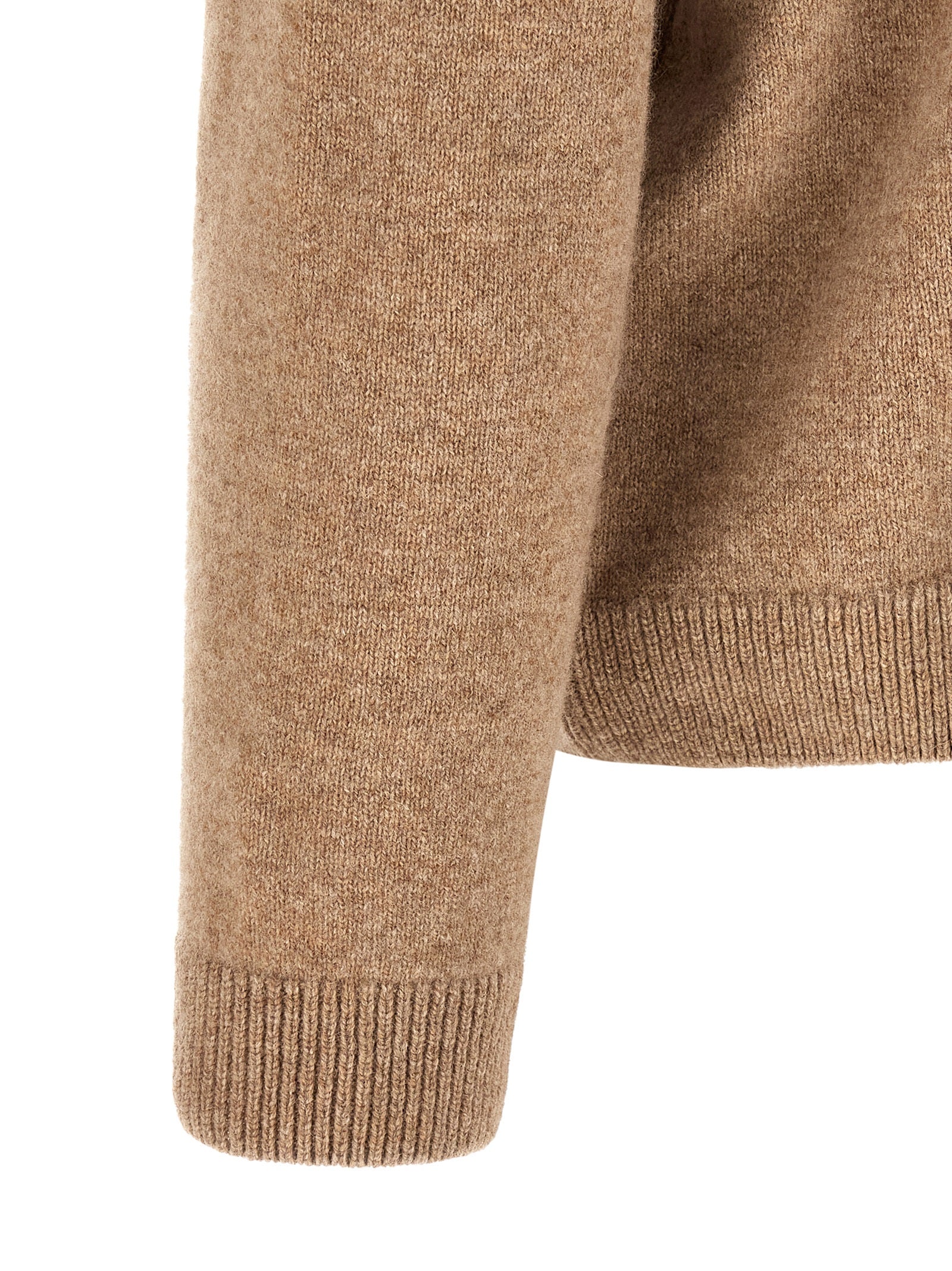 Maison Kitsuné Beige Wollstrickjacke