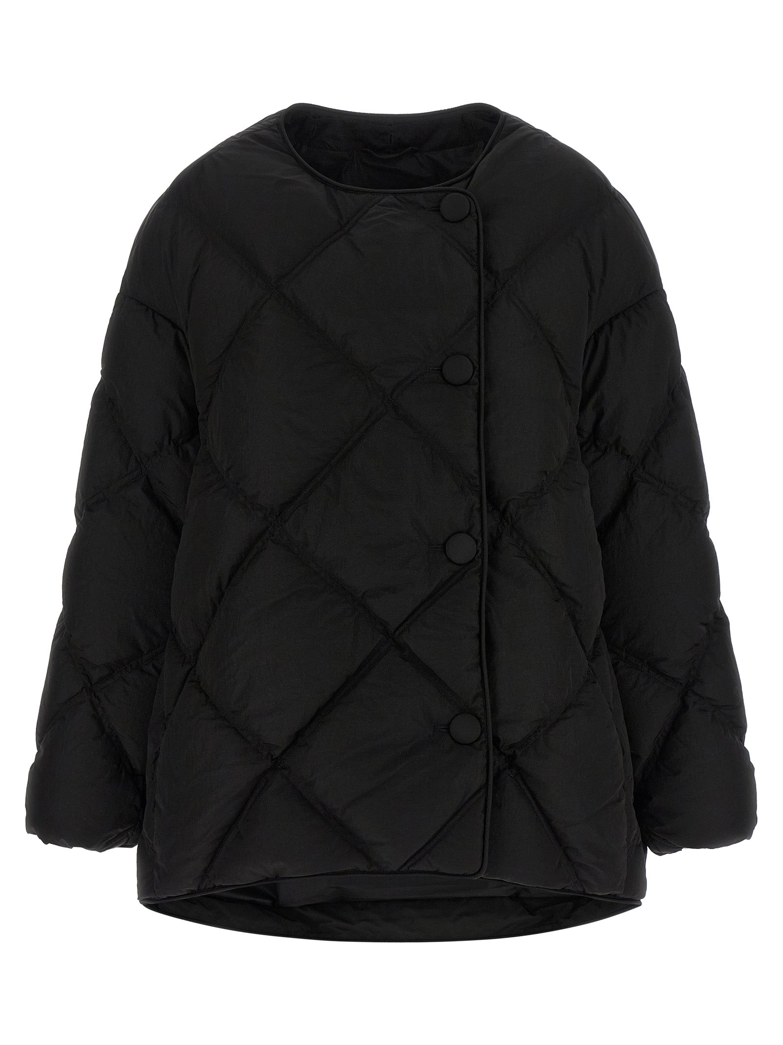 IENKI IENKI Schwarze Nylon-Jacke in voller Länge