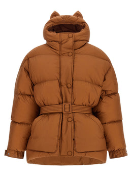 IENKI IENKI Braune Nylon-Jacke in voller Länge