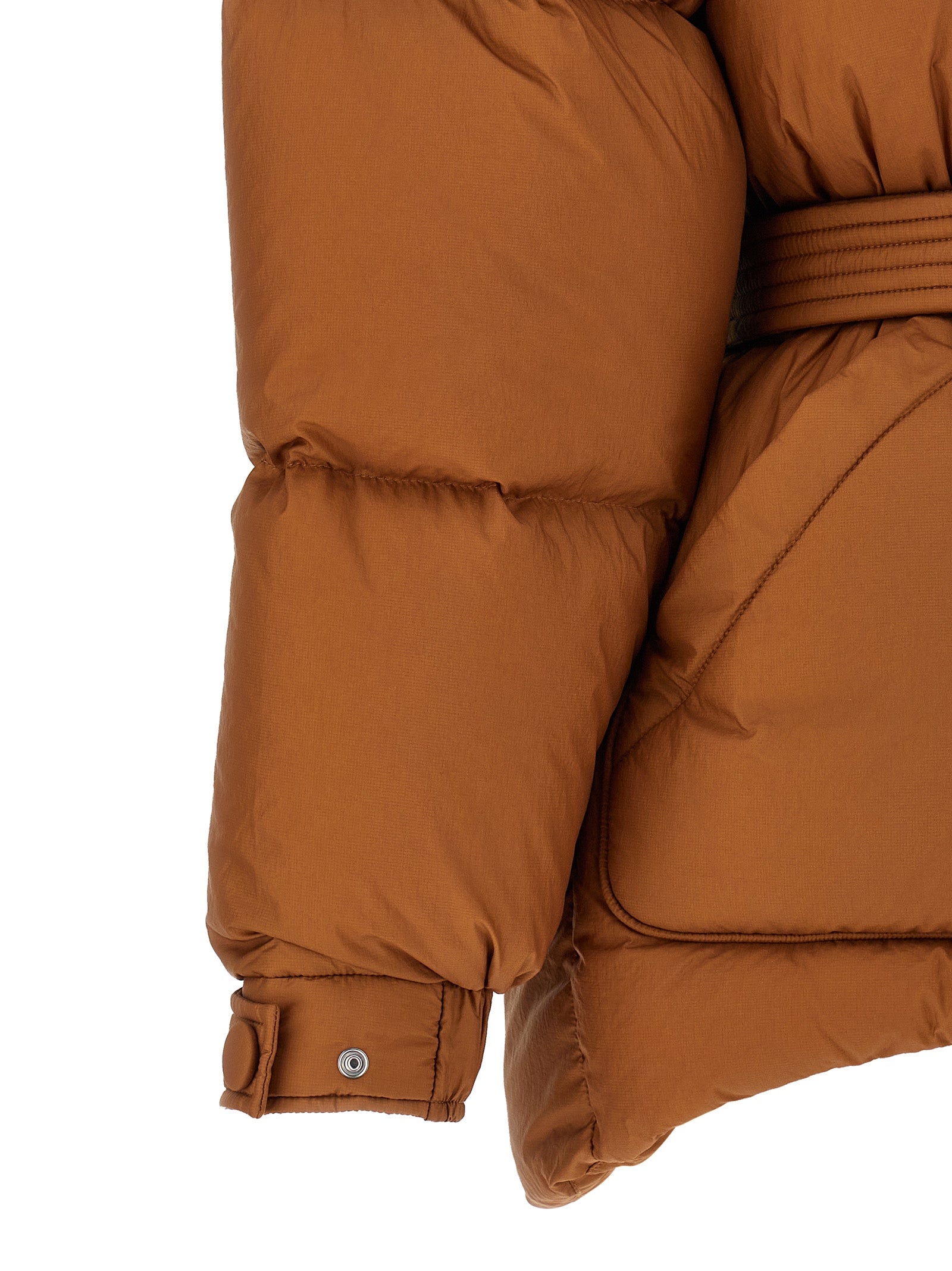 IENKI IENKI Braune Nylon-Jacke in voller Länge