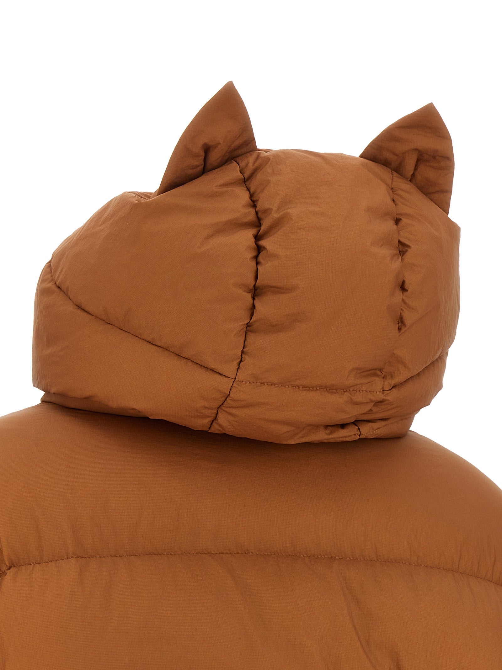 IENKI IENKI Braune Nylon-Jacke in voller Länge