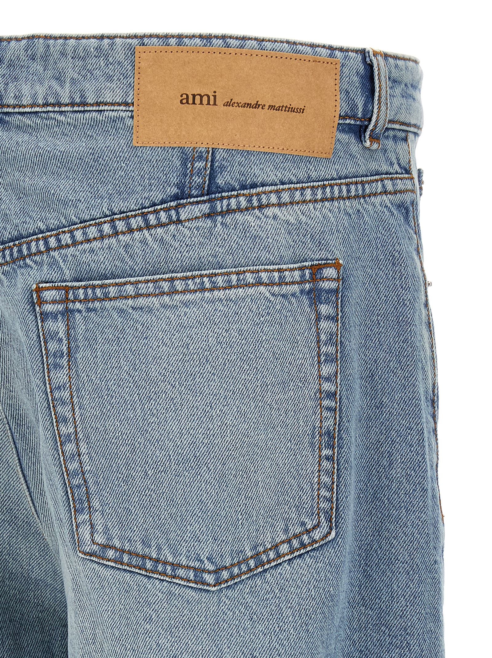 Ami Paris Blaue Baumwolljeans im Relaxed Fit
