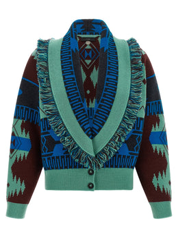 Alanui Blauer Cardigan aus Schurwolle
