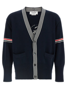 Thom Browne Blauer Baumwollcardigan