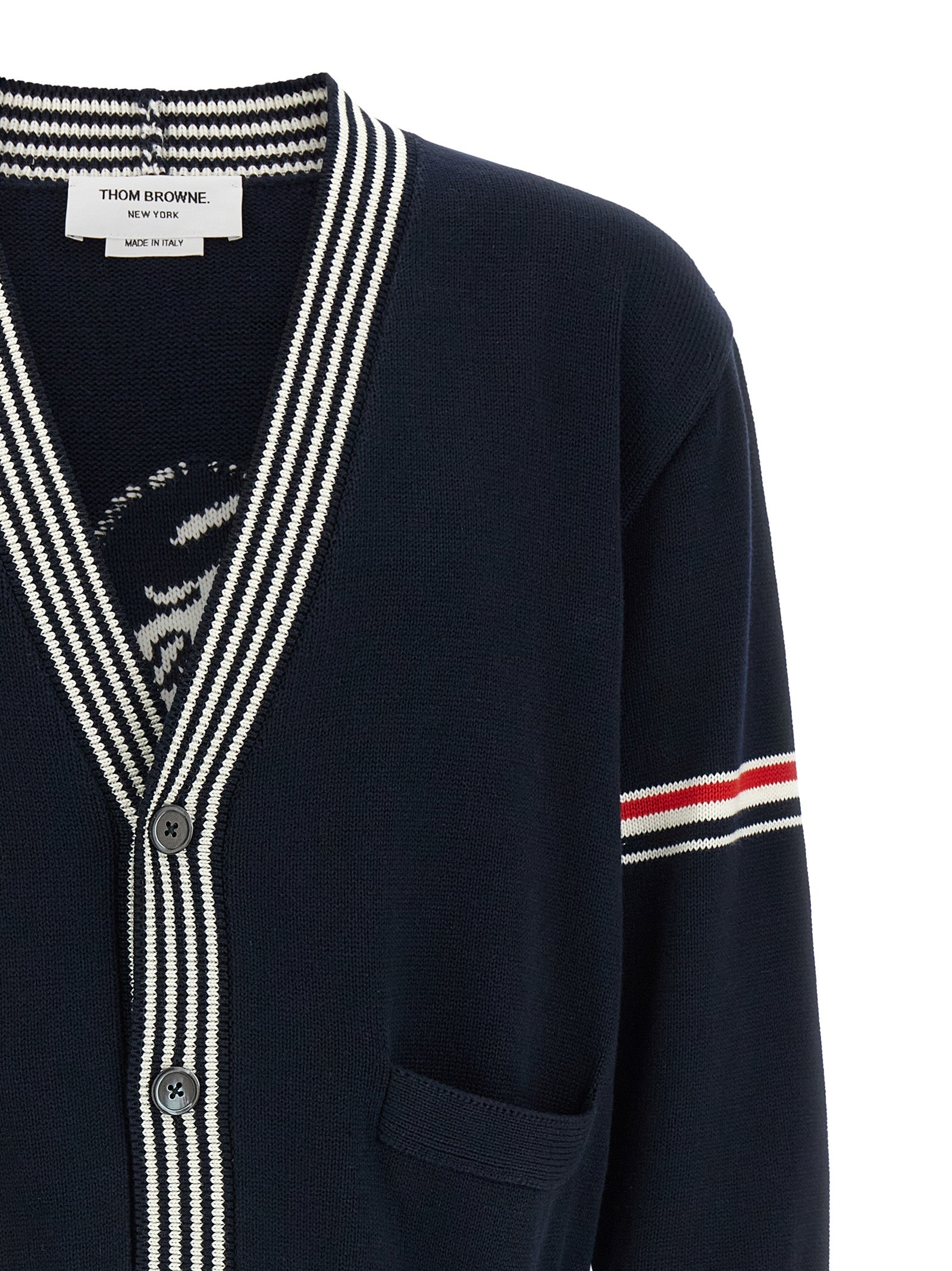 Thom Browne Blauer Baumwollcardigan