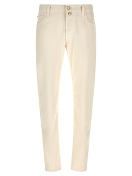 Jacob Cohen Weiße Baumwoll-Tapered Jeans