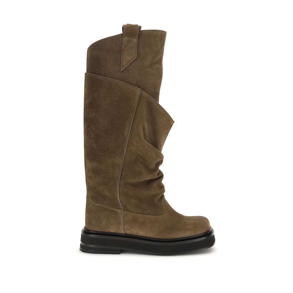 The Attico Braune Kalbsleder Bos Taurus Schnürstiefel