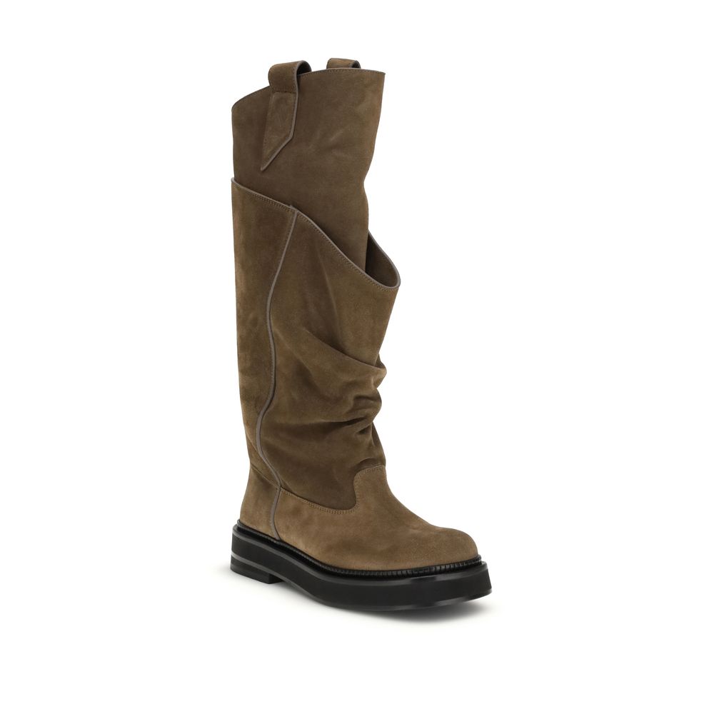 The Attico Braune Kalbsleder Bos Taurus Schnürstiefel