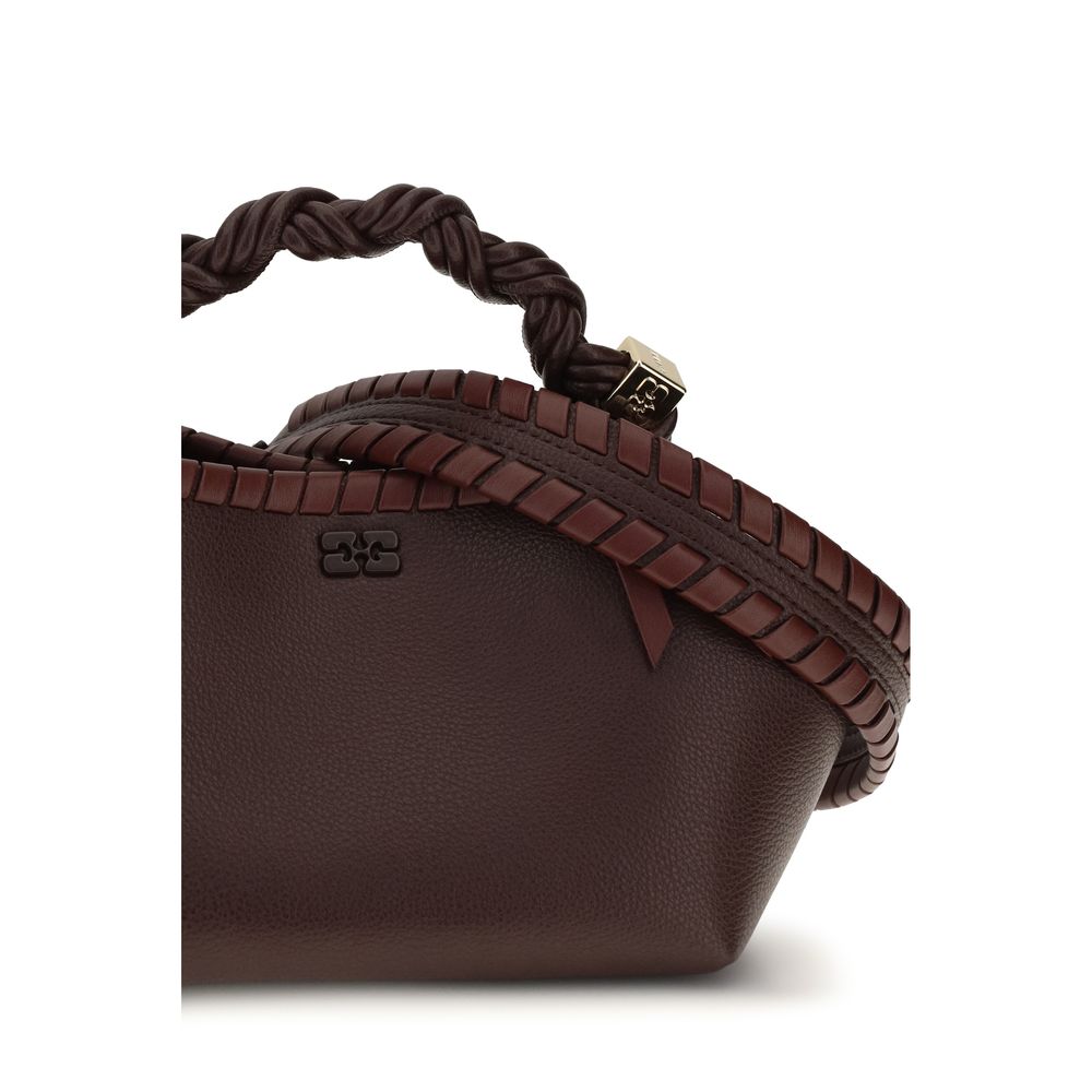 Ganni Braune Schultertasche aus recyceltem Leder