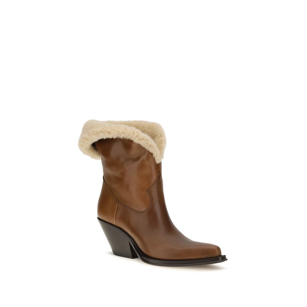 Chloé Braune Ankle Boots aus Kalbsleder Bos Taurus