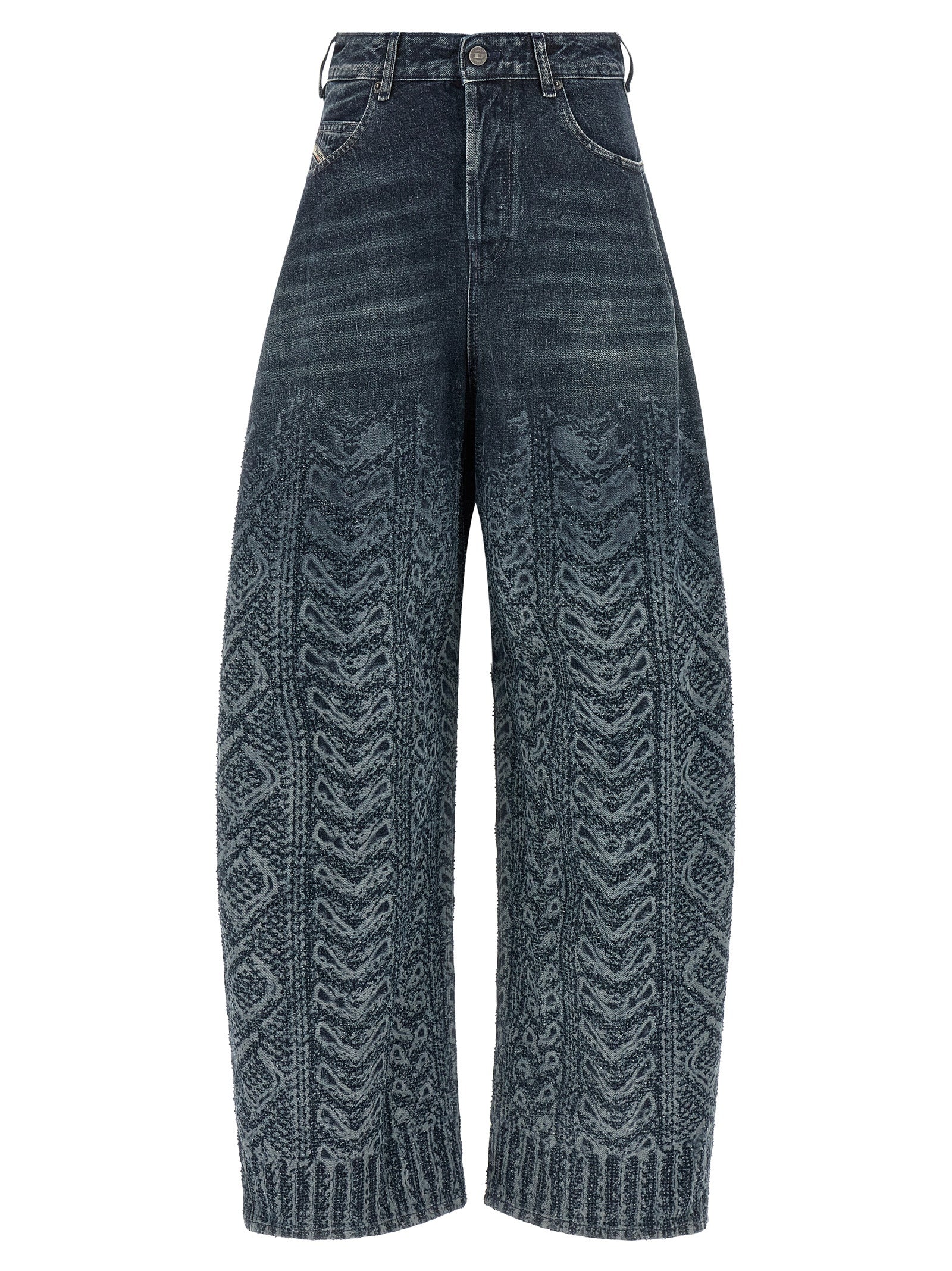 Diesel Blaue High-Waist Jeans aus Baumwolle