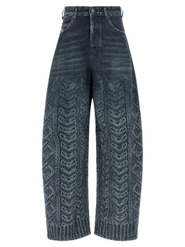 Diesel Blaue High-Waist Jeans aus Baumwolle
