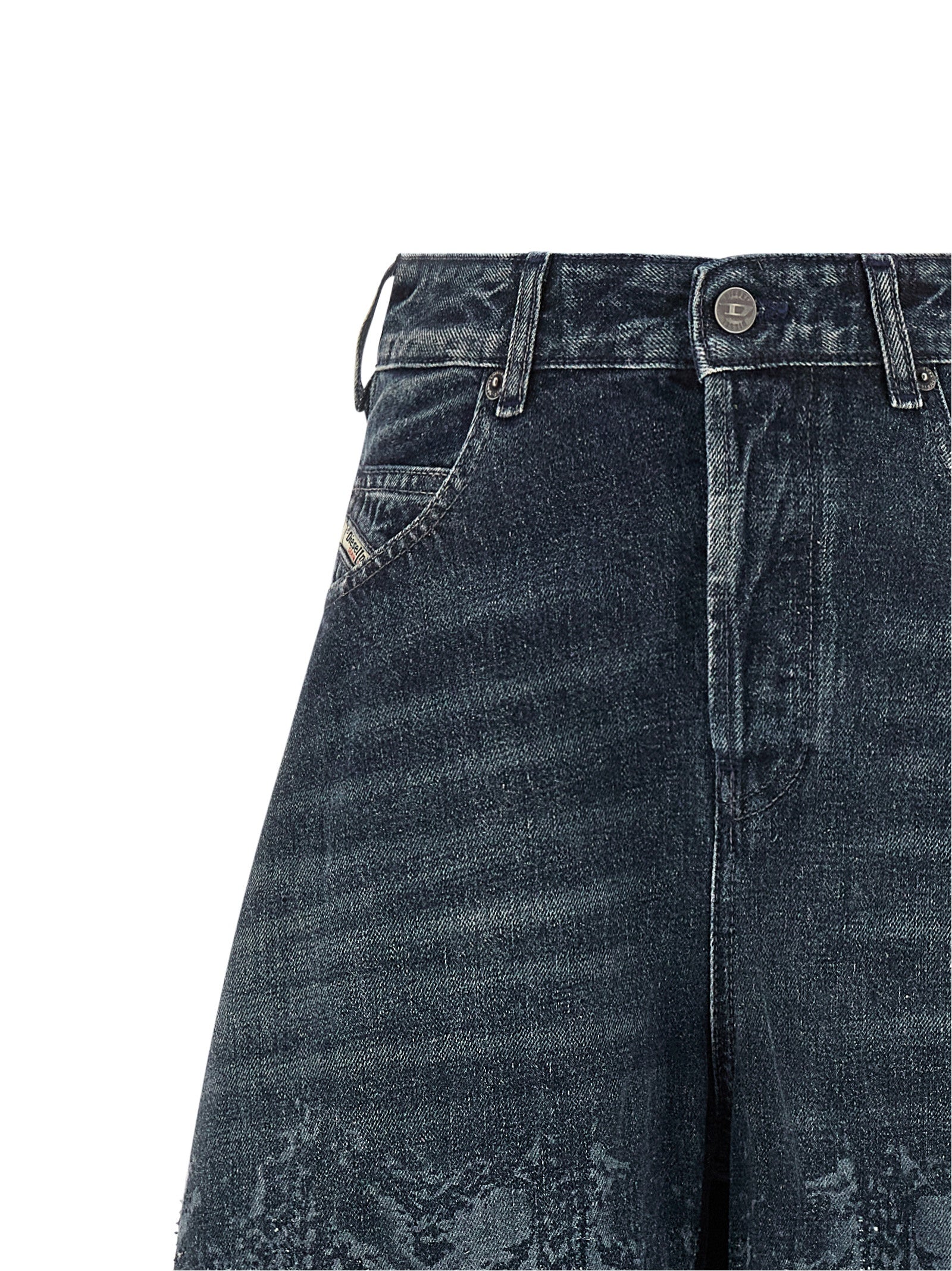 Diesel Blaue High-Waist Jeans aus Baumwolle