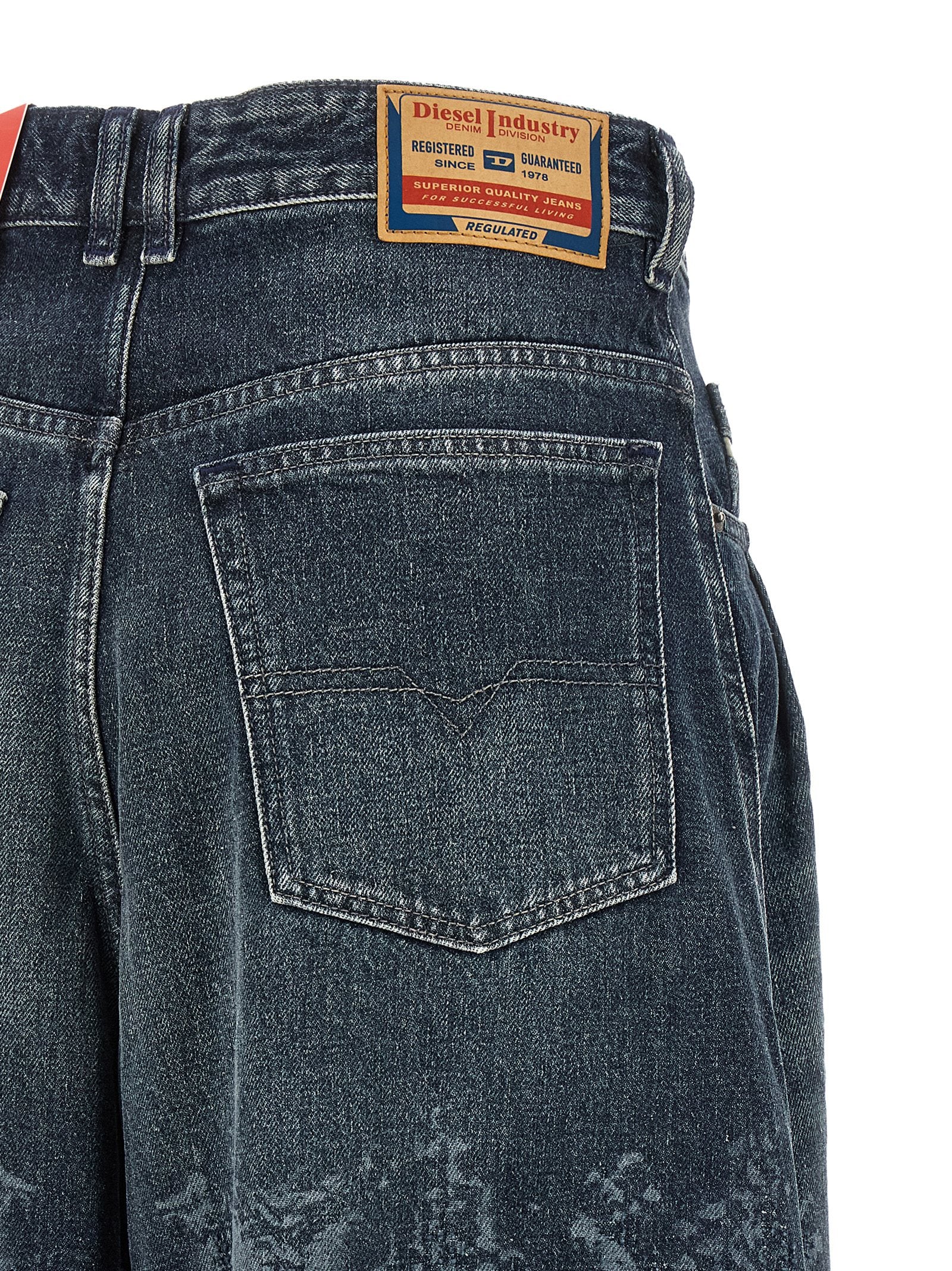 Diesel Blaue High-Waist Jeans aus Baumwolle