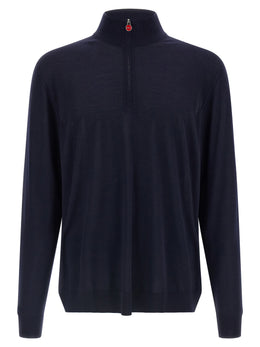 Kiton Blauer Wollcardigan