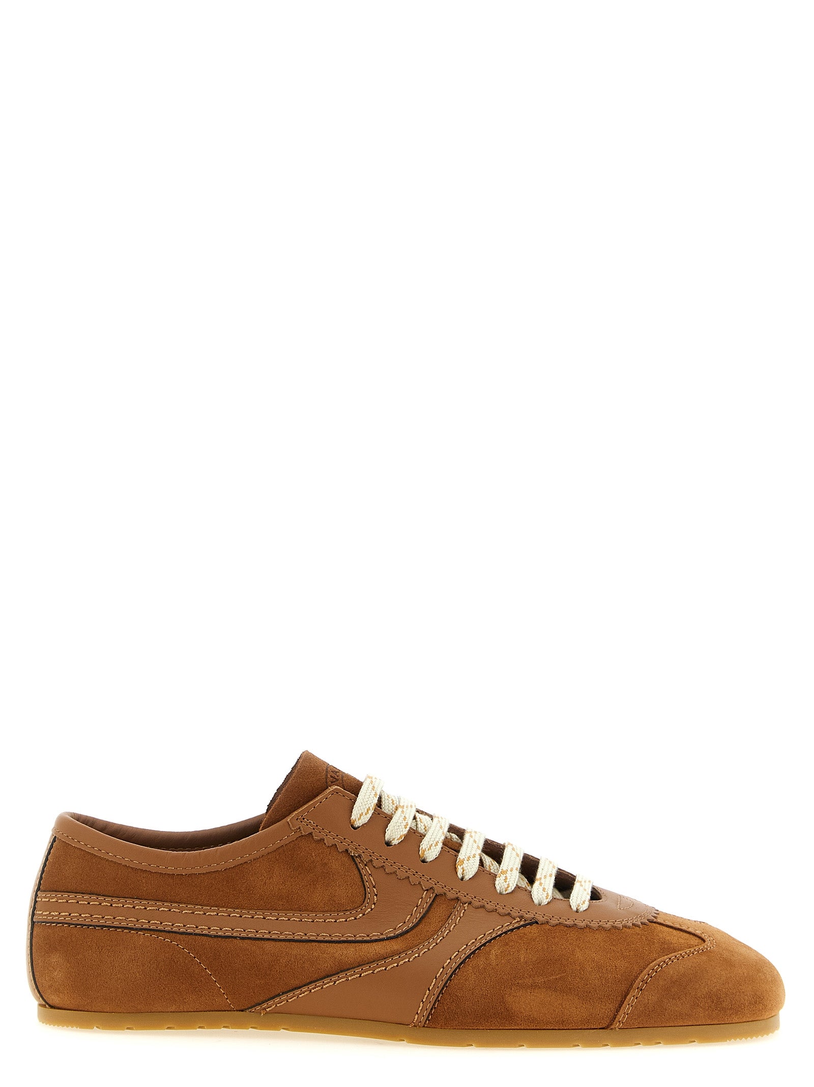 Dries Van Noten Beige Kalbsleder Low-Top-Sneaker