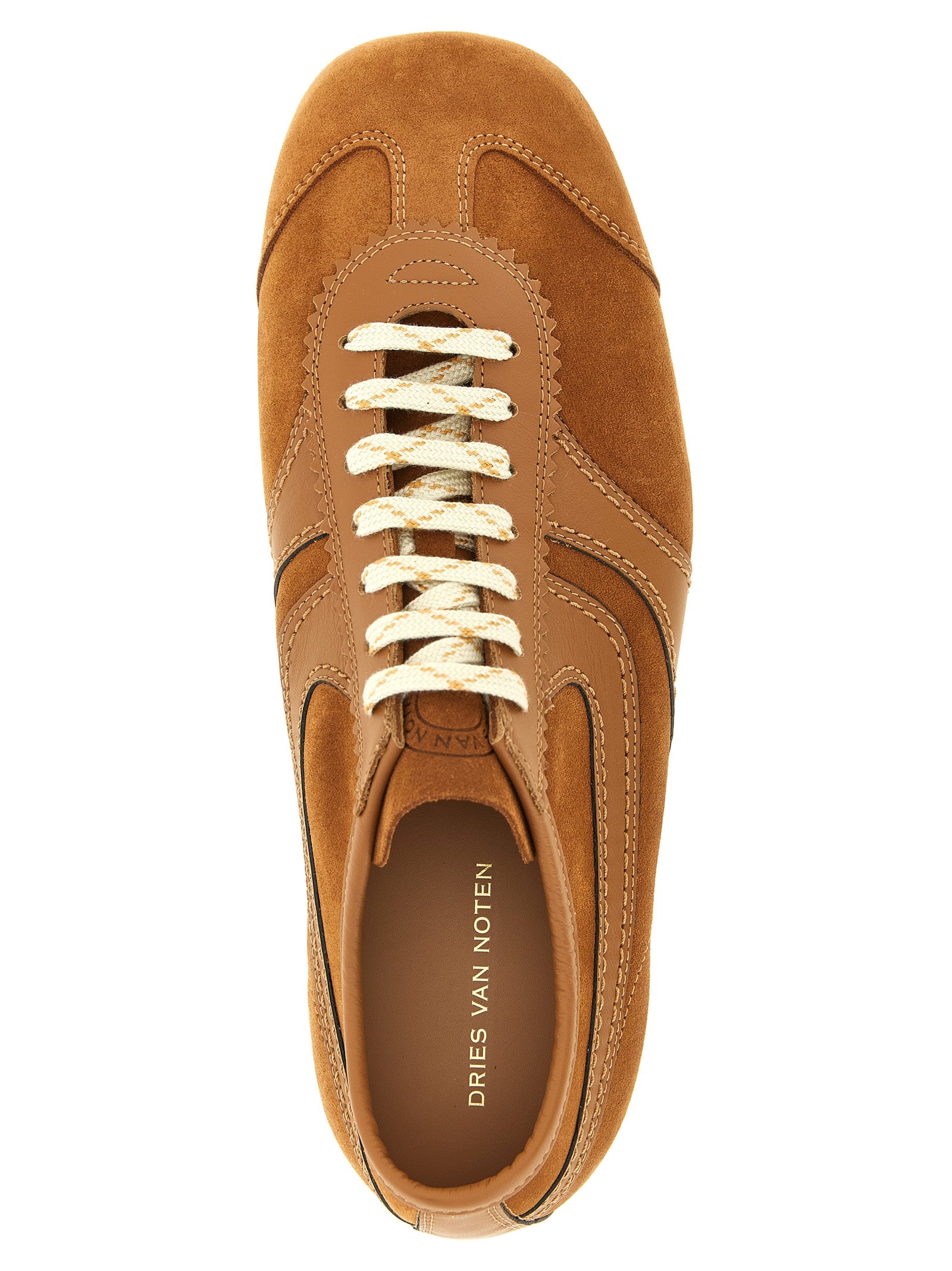Dries Van Noten Beige Kalbsleder Low-Top-Sneaker