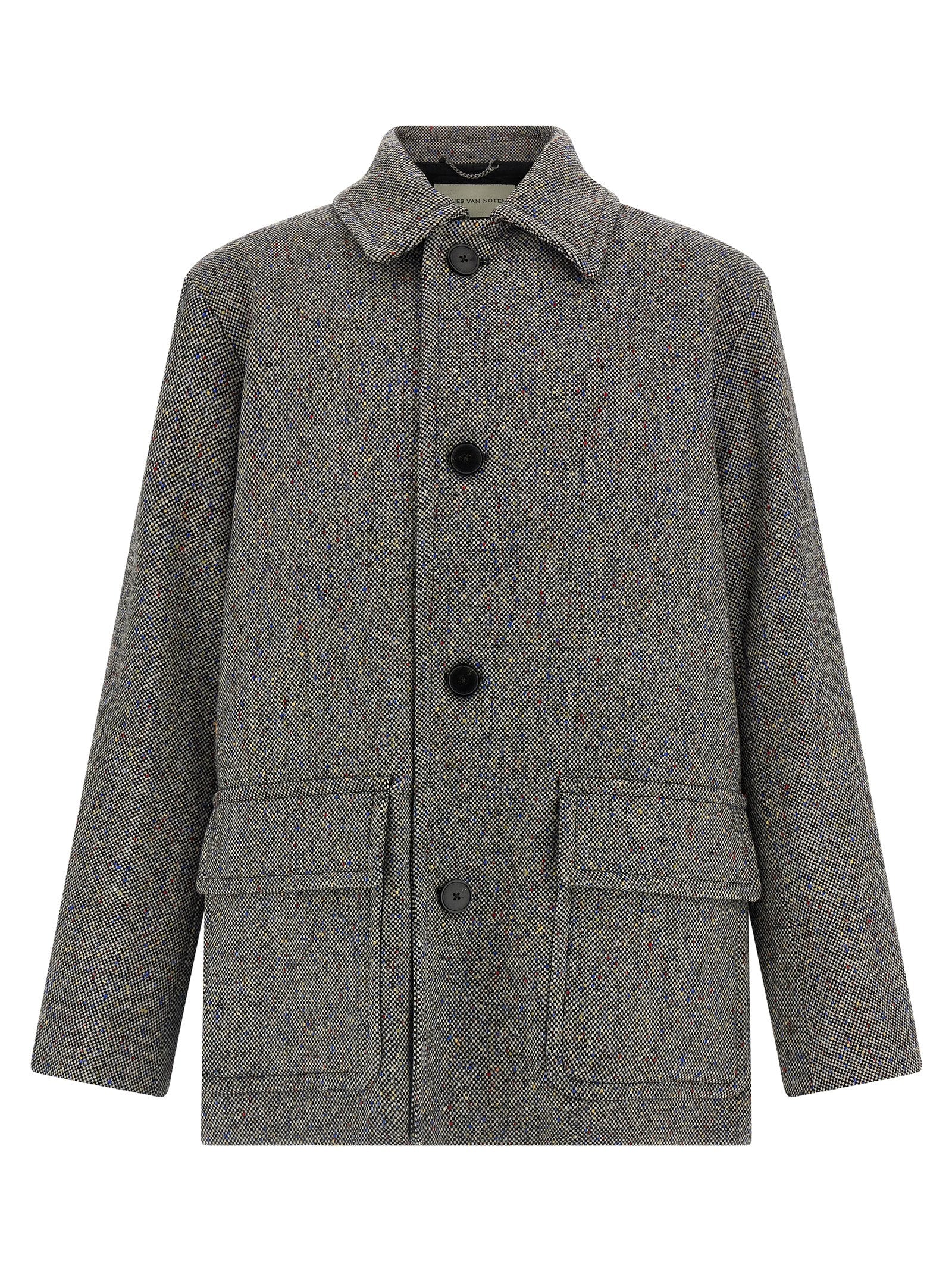 Dries Van Noten Grauer Wollmantel