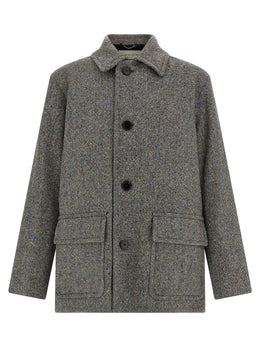 Dries Van Noten Grauer Wollmantel