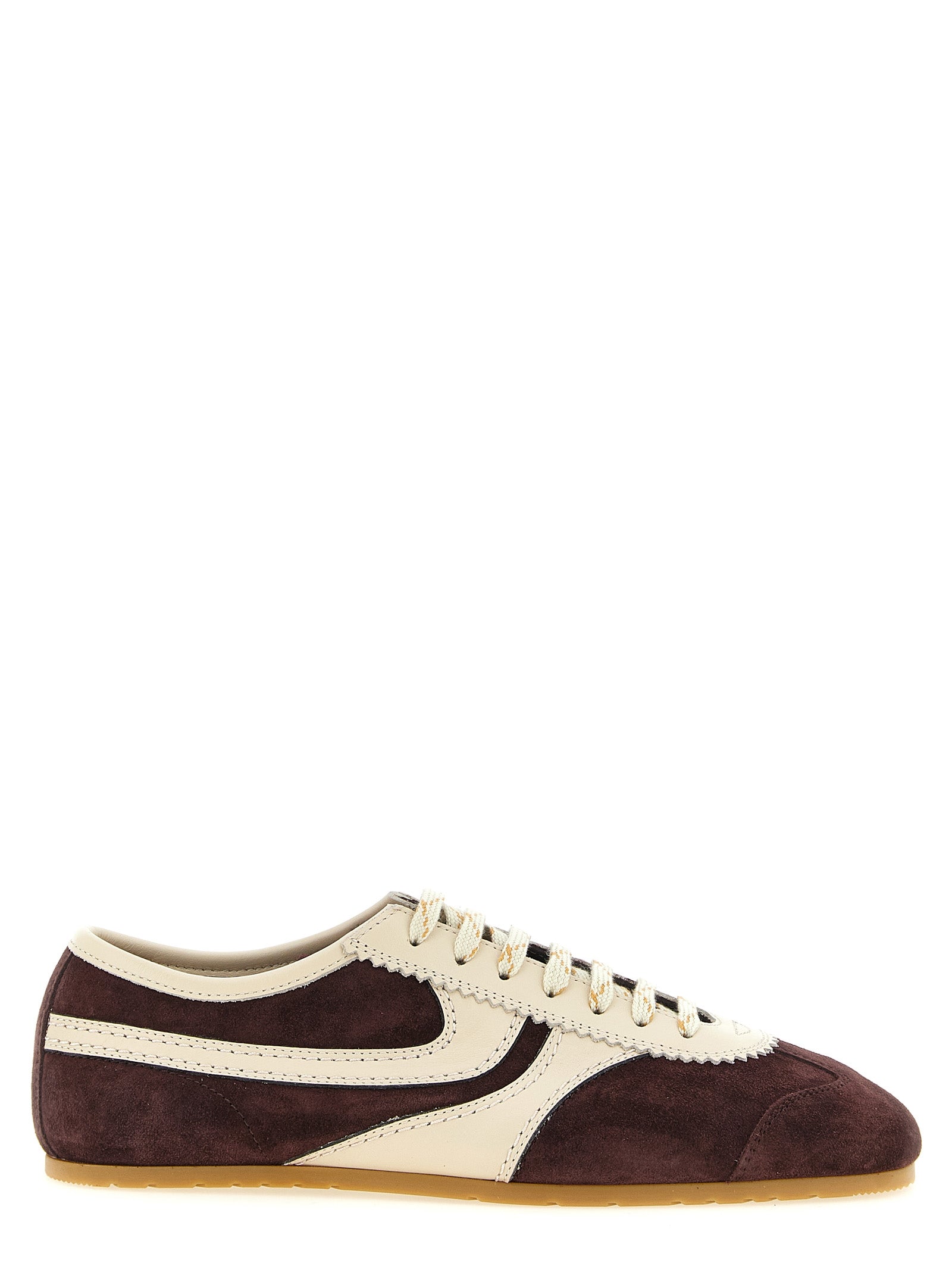 Dries Van Noten Sneakers aus bordeauxrotem Kalbsleder