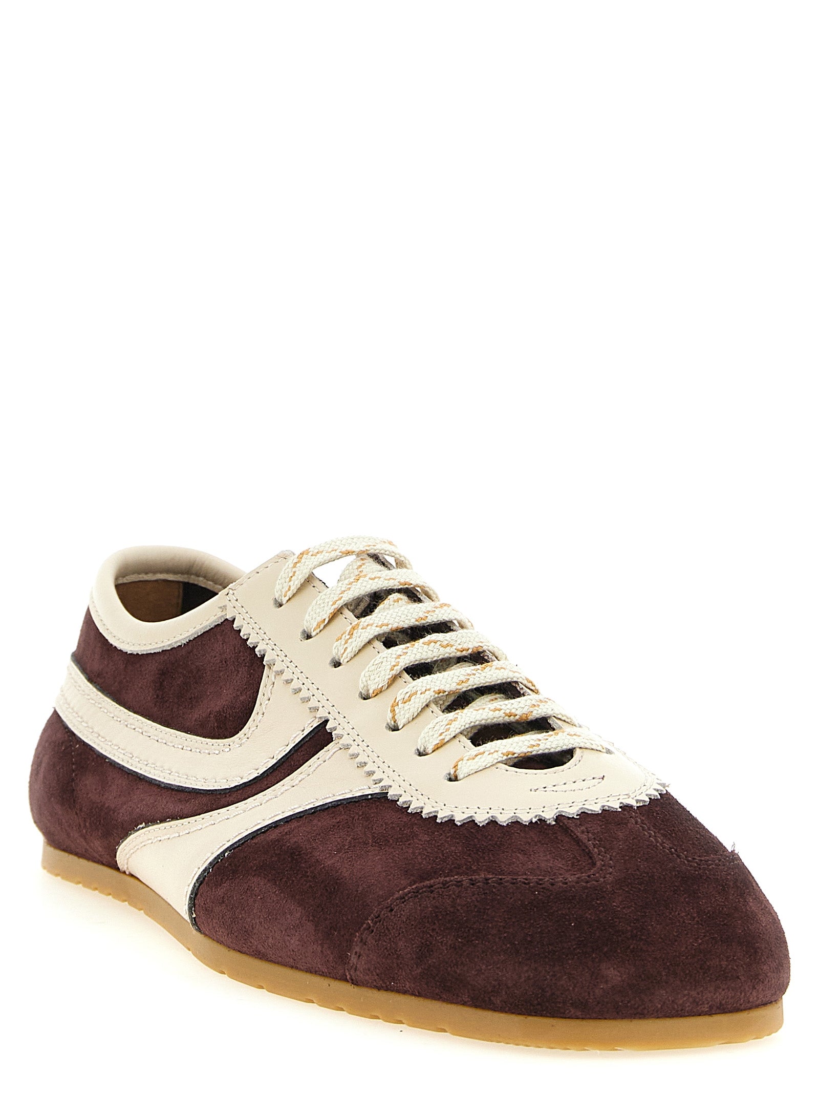 Dries Van Noten Sneakers aus bordeauxrotem Kalbsleder