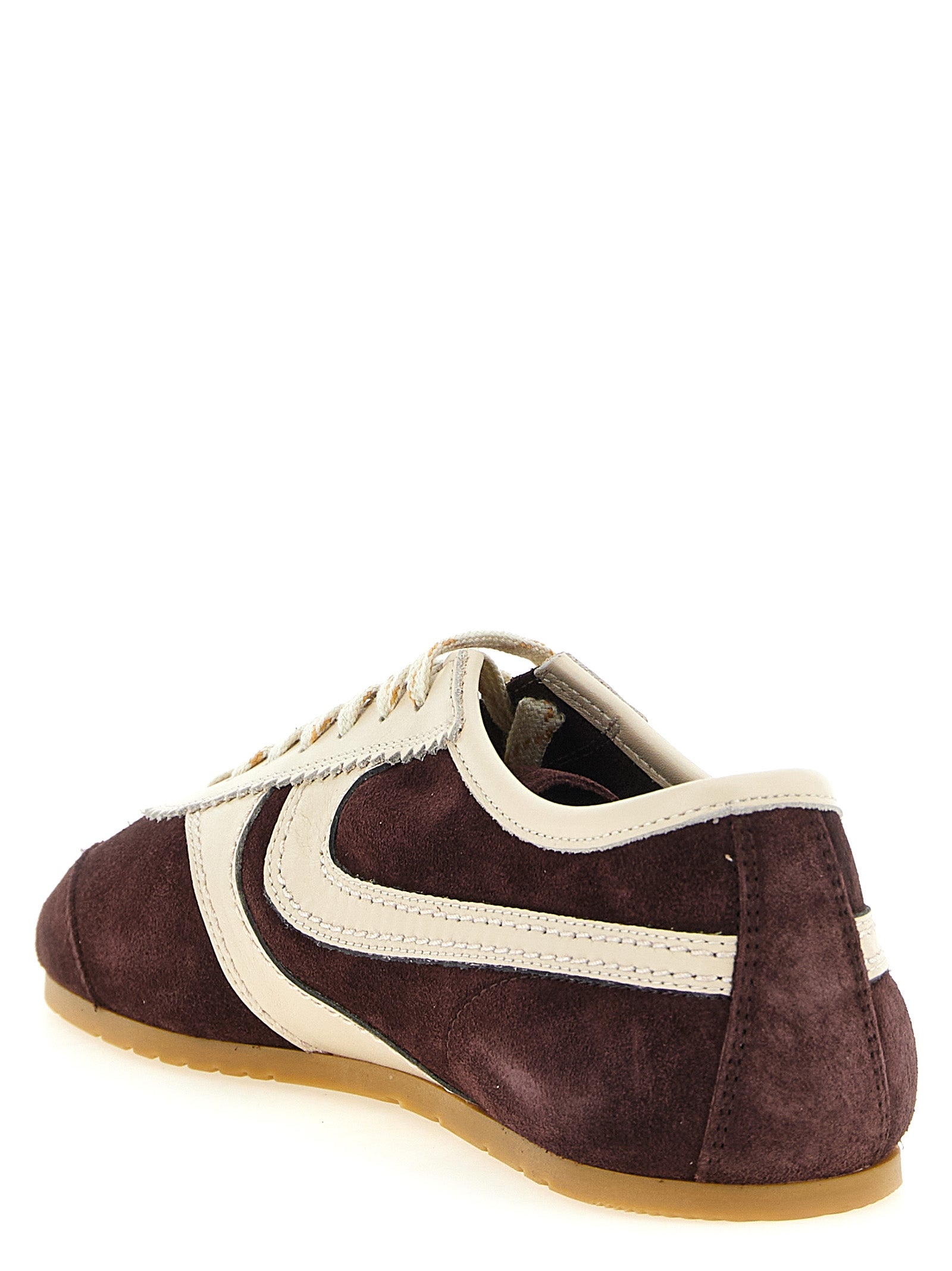Dries Van Noten Sneakers aus bordeauxrotem Kalbsleder