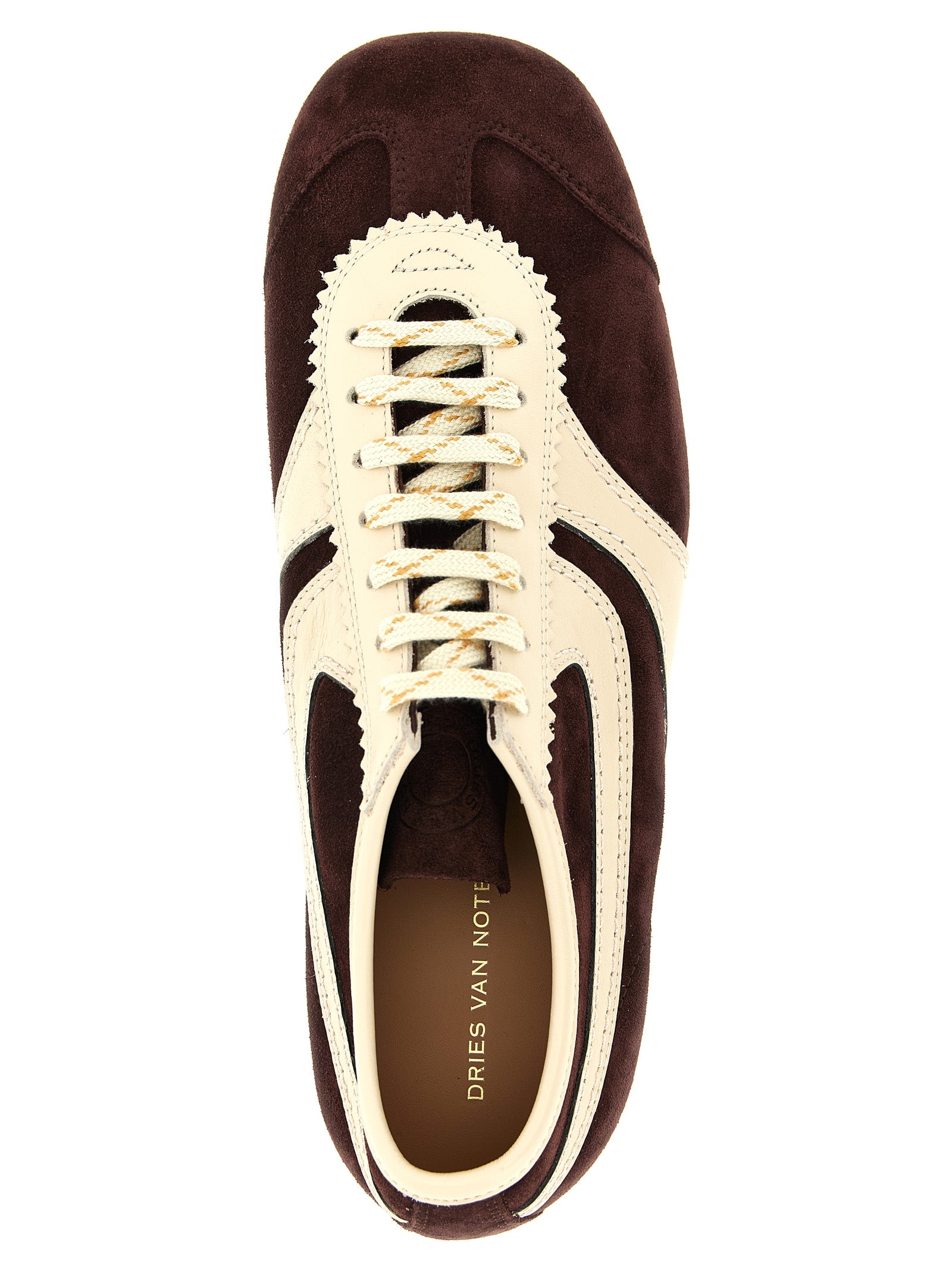 Dries Van Noten Sneakers aus bordeauxrotem Kalbsleder
