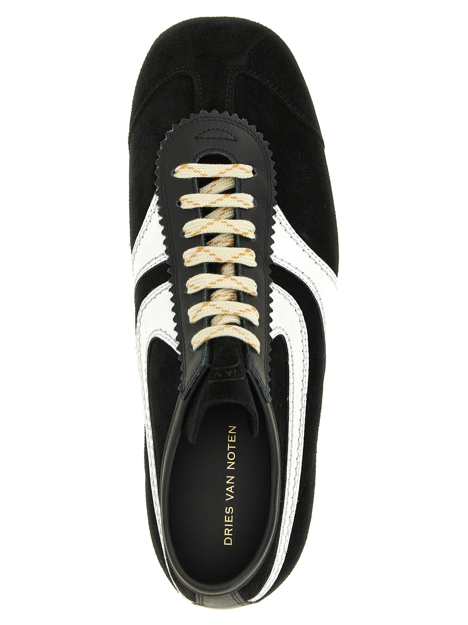 Dries Van Noten Zweifarbige Kalbsleder-Sneaker im Athletic-Stil