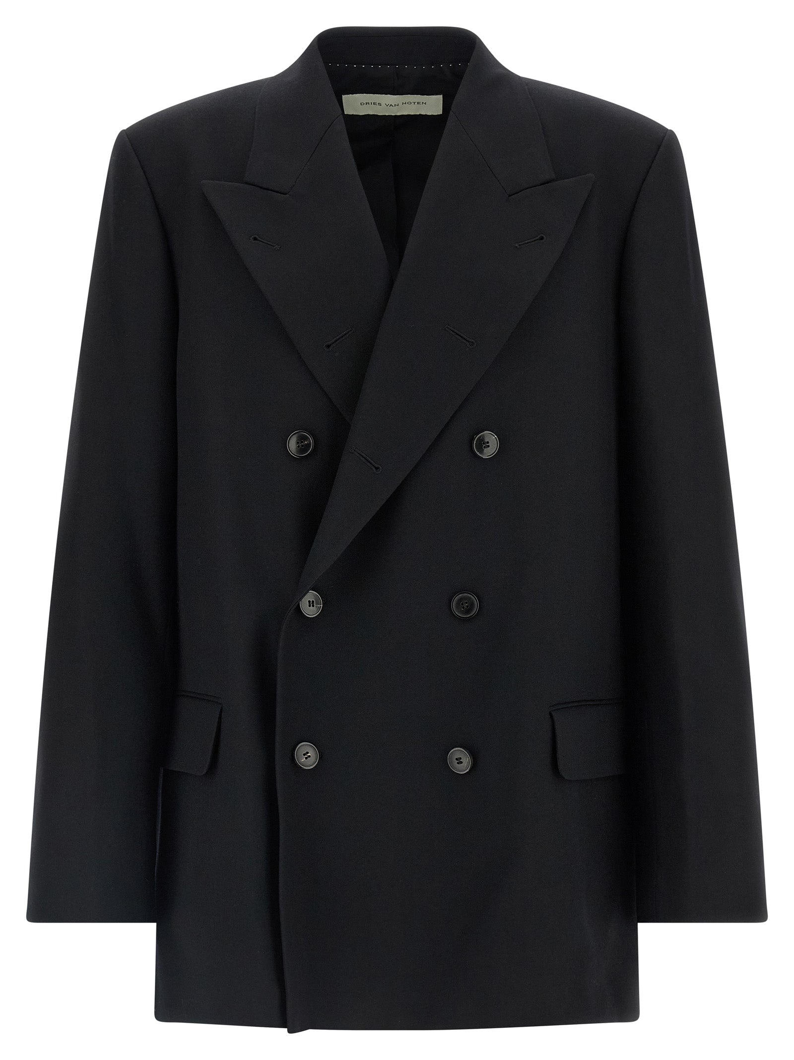 Dries Van Noten Schwarzer Wollblazer