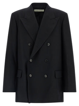 Dries Van Noten Schwarzer Wollblazer