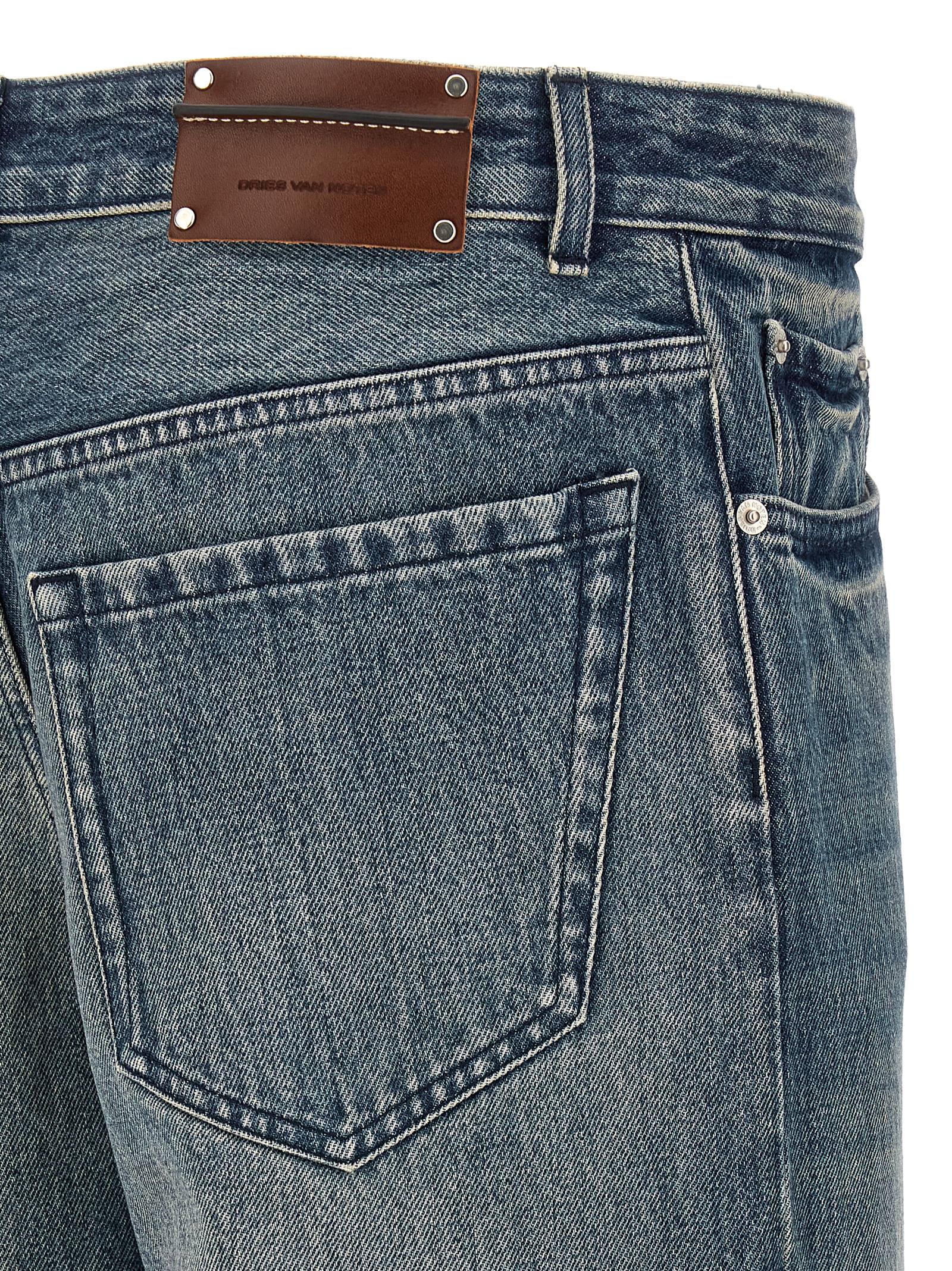Dries Van Noten Blaue Baumwolljeans im Relaxed Fit