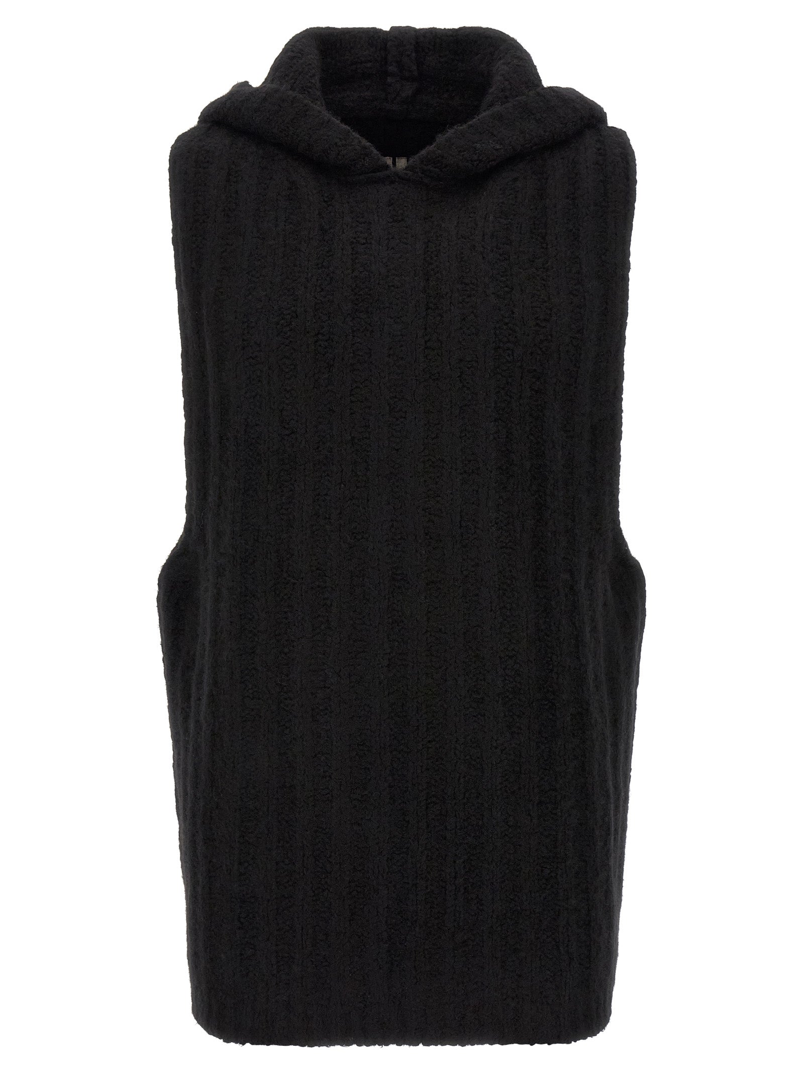 Rick Owens Schwarzer ärmelloser Kaschmirpullover