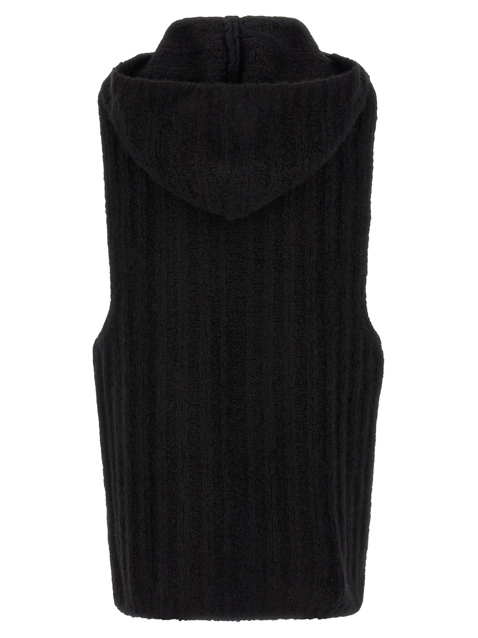 Rick Owens Schwarzer ärmelloser Kaschmirpullover