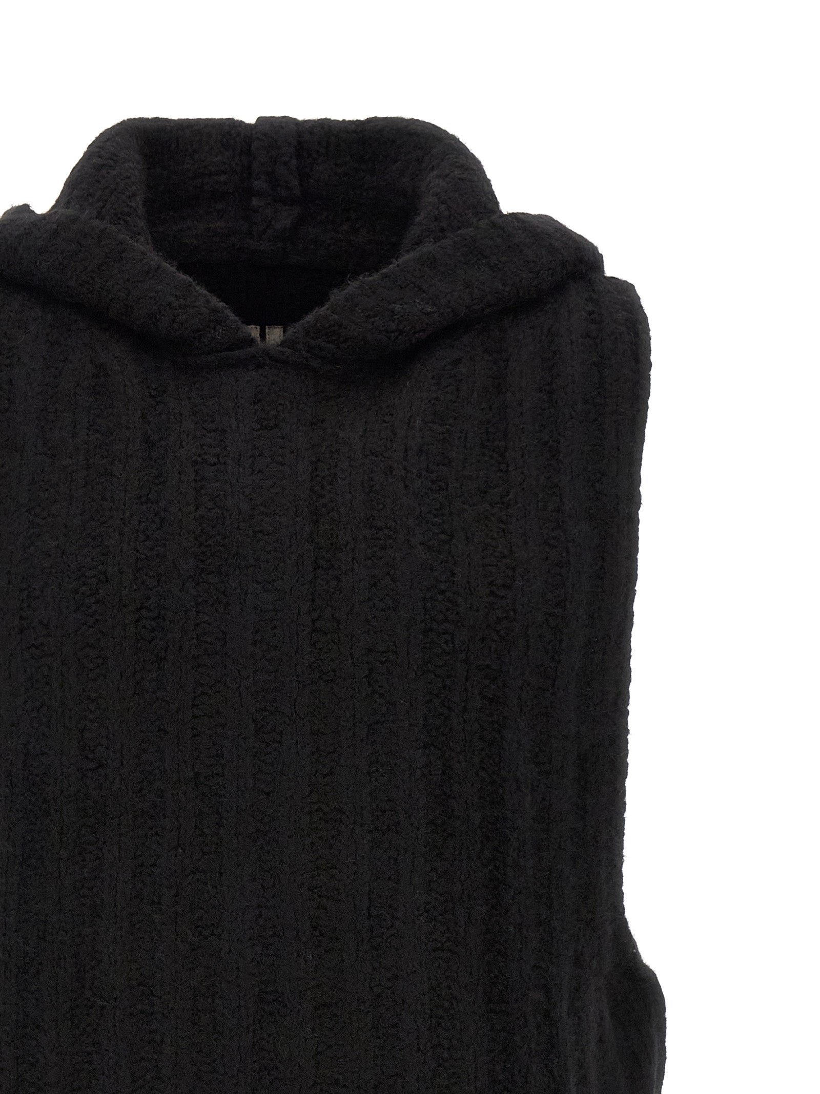 Rick Owens Schwarzer ärmelloser Kaschmirpullover