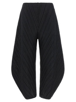 PLEATS PLEASE ISSEY MIYAKE Schwarze Freizeithose aus Polyester