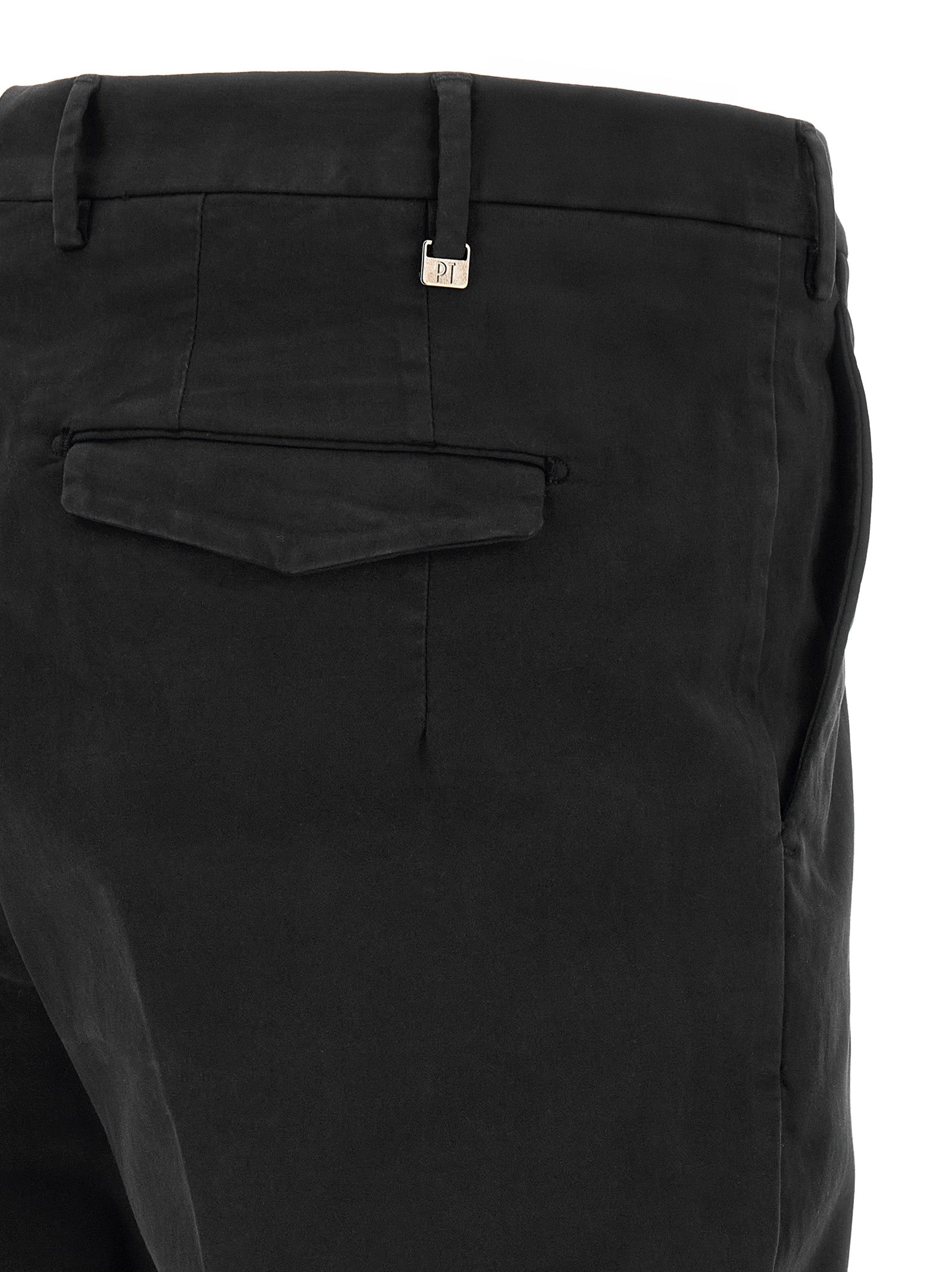PT Torino Schwarze Baumwoll-Freizeithose