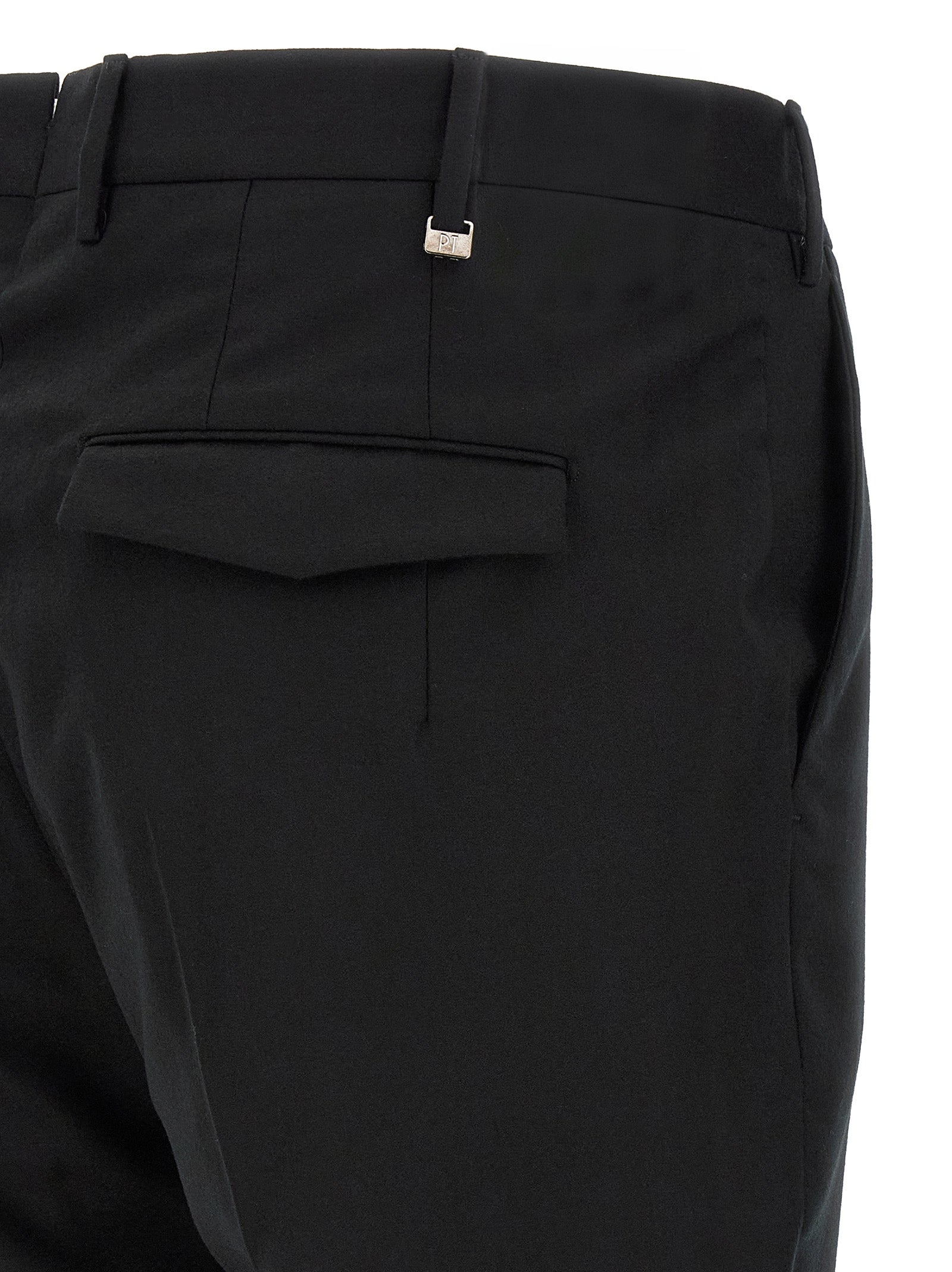 PT Torino Schwarze Hose aus reiner Schurwolle