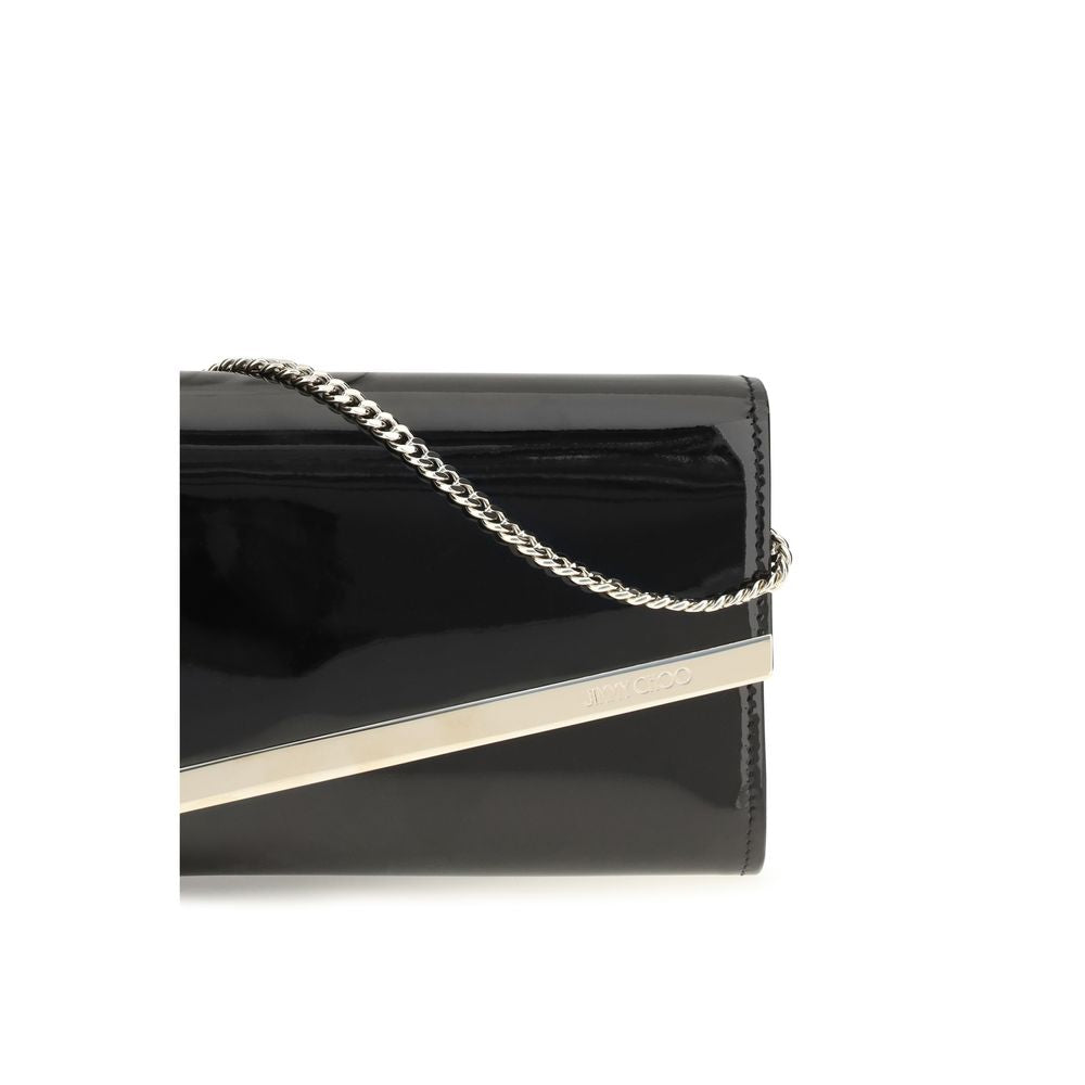Jimmy Choo Schwarzes Kalbsleder Bos Taurus Portemonnaie