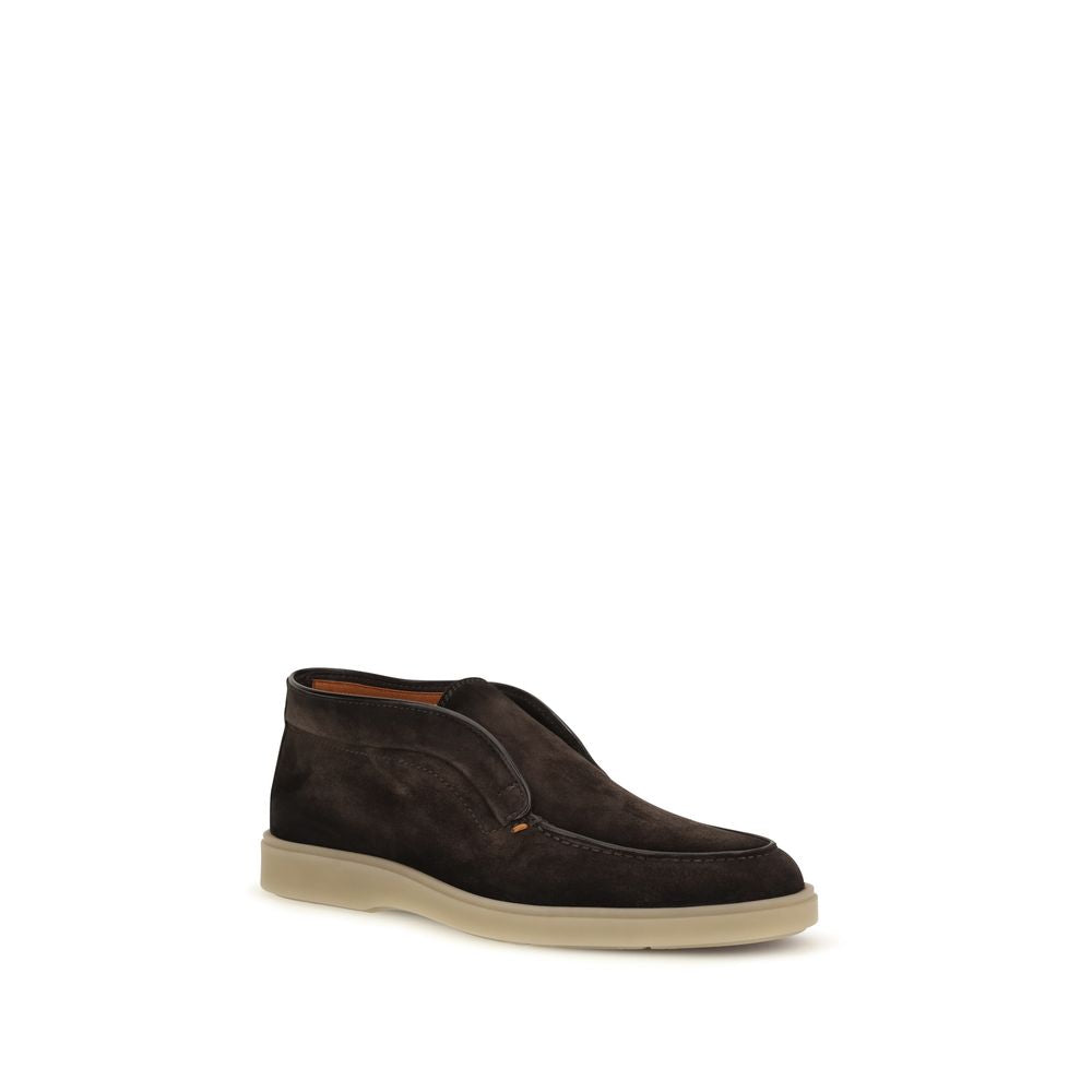 Santoni Braune Mokassins aus Wildleder