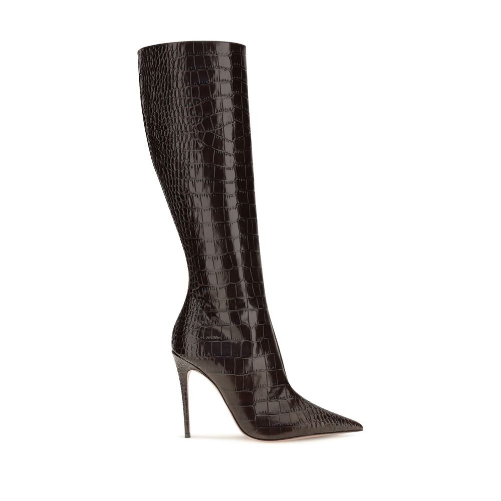 Paris Texas Braune Kalbsleder Bos Taurus High Heel Stiefel