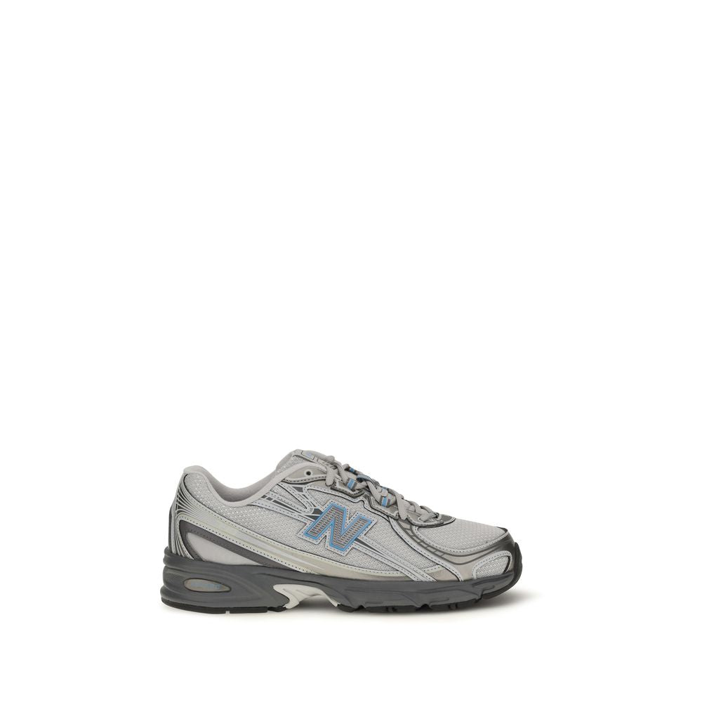 New Balance Graue Stoff-Sneaker mit niedrigem Schaft
