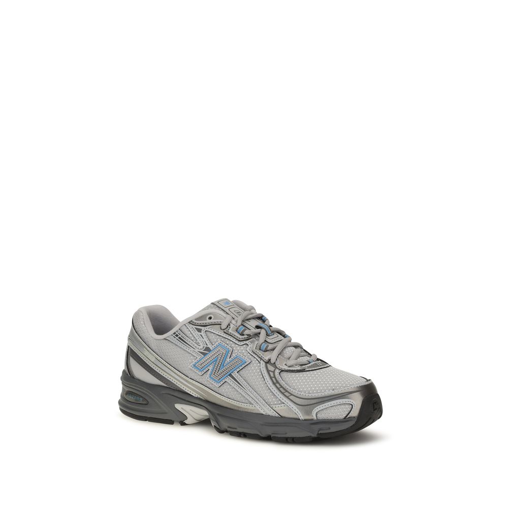 New Balance Graue Stoff-Sneaker mit niedrigem Schaft
