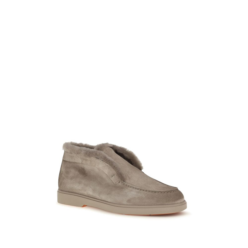 Santoni Beige Stiefeletten aus Kunstpelz
