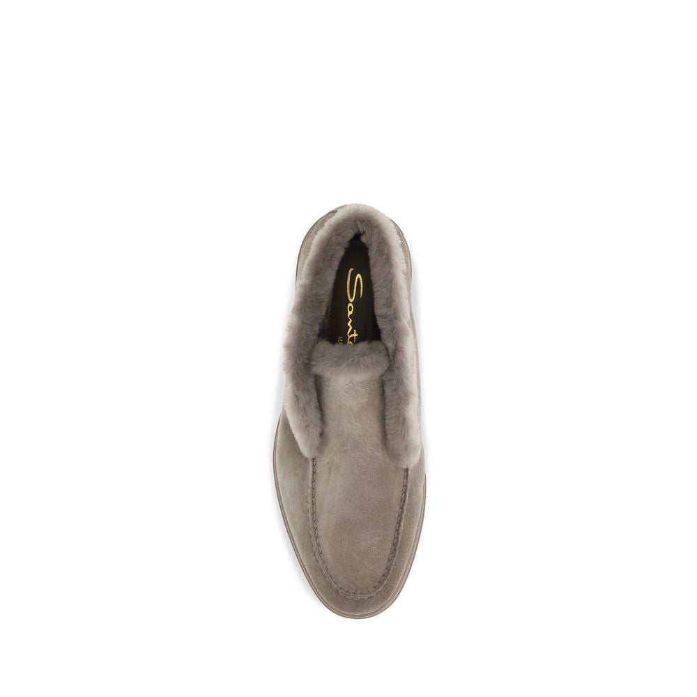 Santoni Beige Stiefeletten aus Kunstpelz