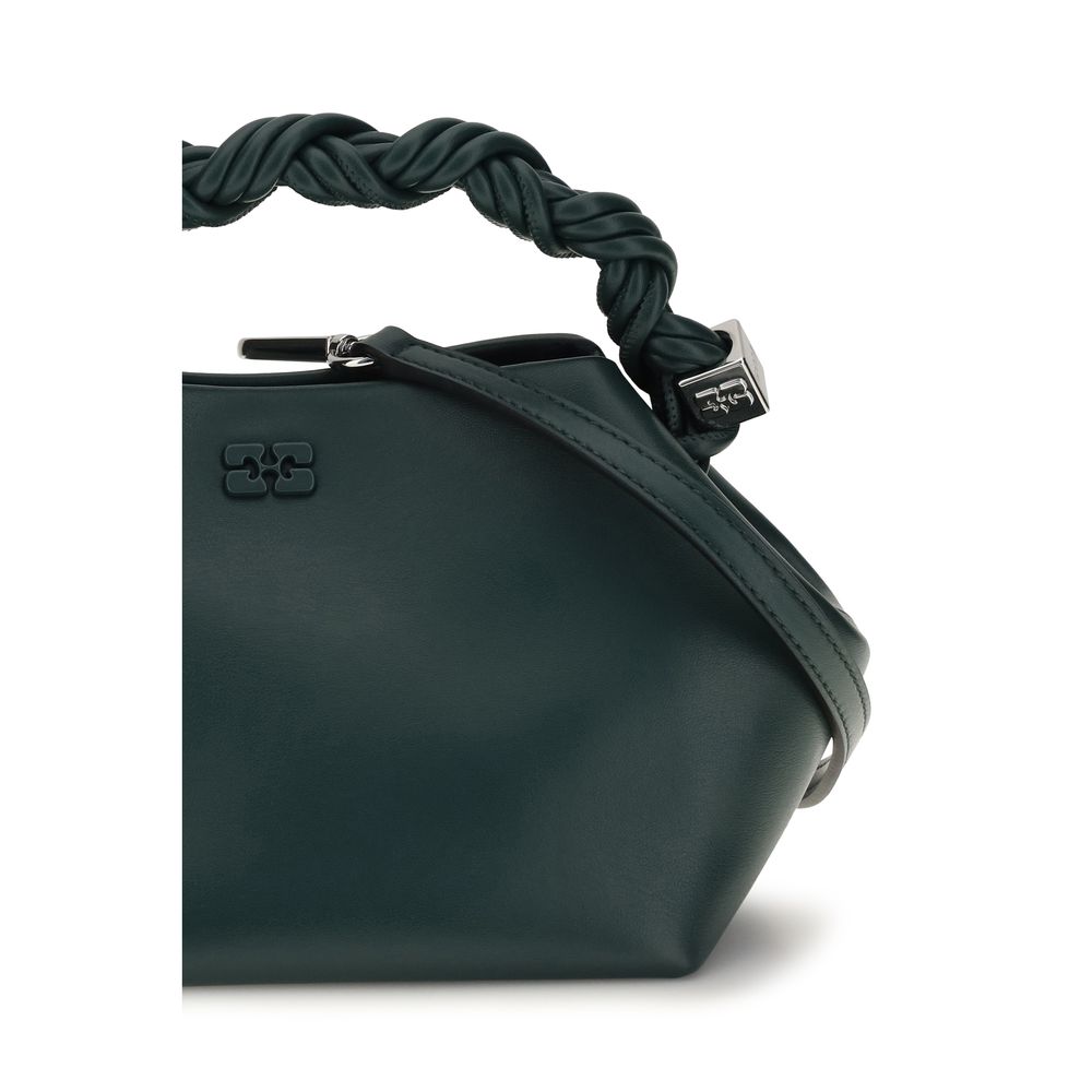 Ganni Schultertasche aus recyceltem Bicolor-Leder