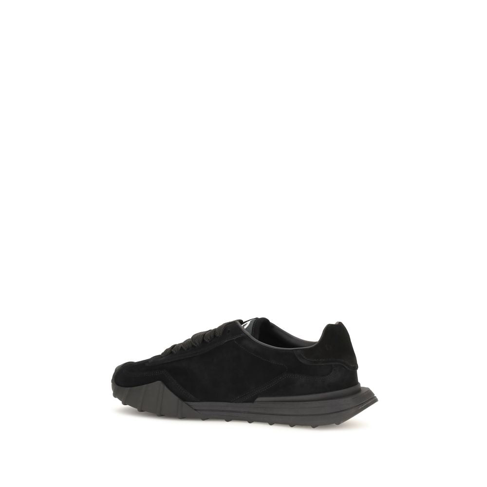 Dolce & Gabbana Schwarze Bos Taurus Kalbsleder Sneaker