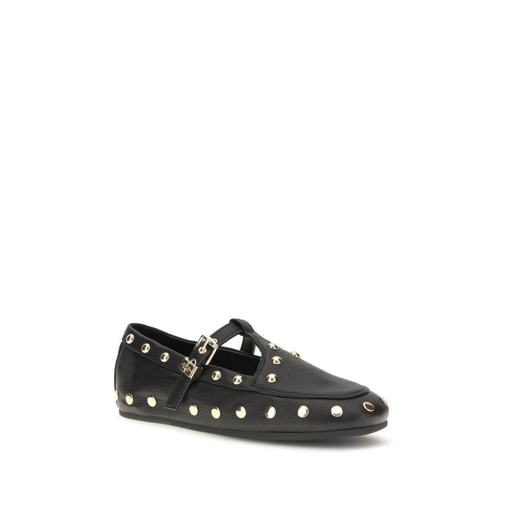 Ganni Schwarze Ballerinas aus recyceltem Polyester