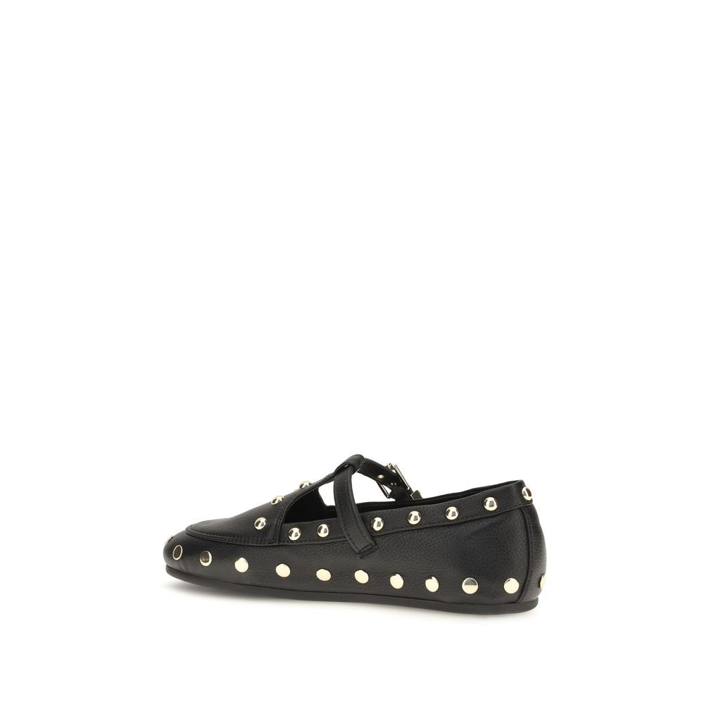 Ganni Schwarze Ballerinas aus recyceltem Polyester