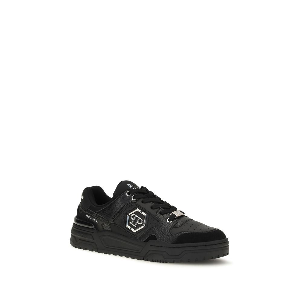 Philipp Plein Schwarze Low-Top-Sneaker aus Polyester