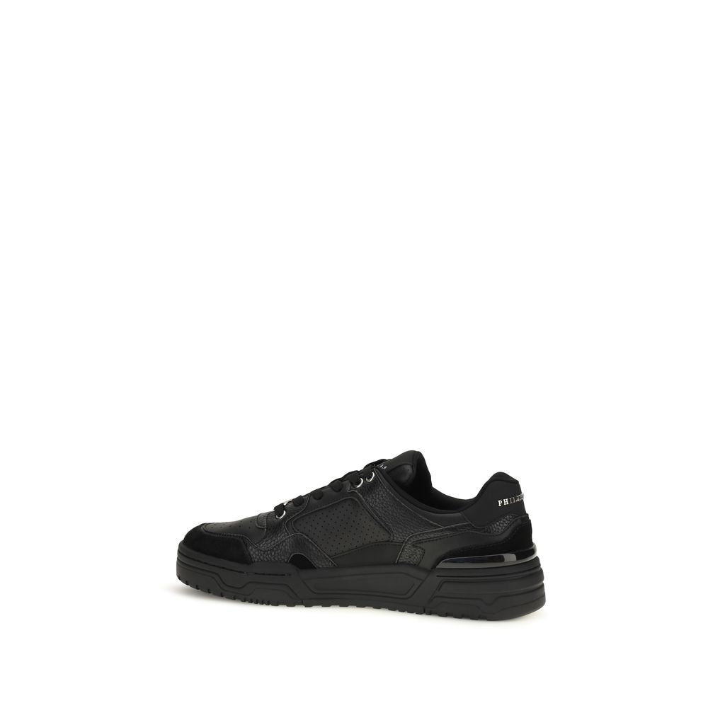 Philipp Plein Schwarze Low-Top-Sneaker aus Polyester